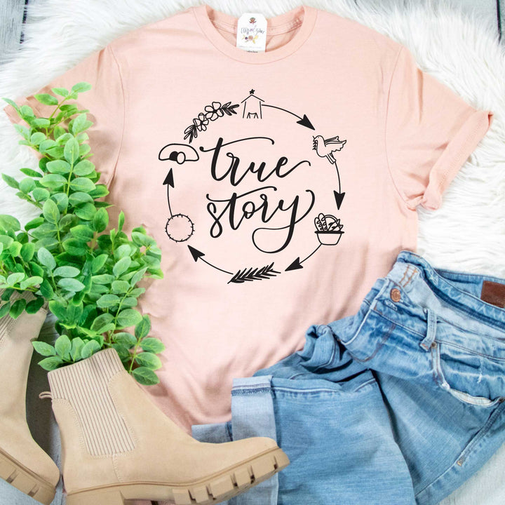 ellyandgrace 3001C Unisex XS / Heather Peach True Story Unisex Shirt