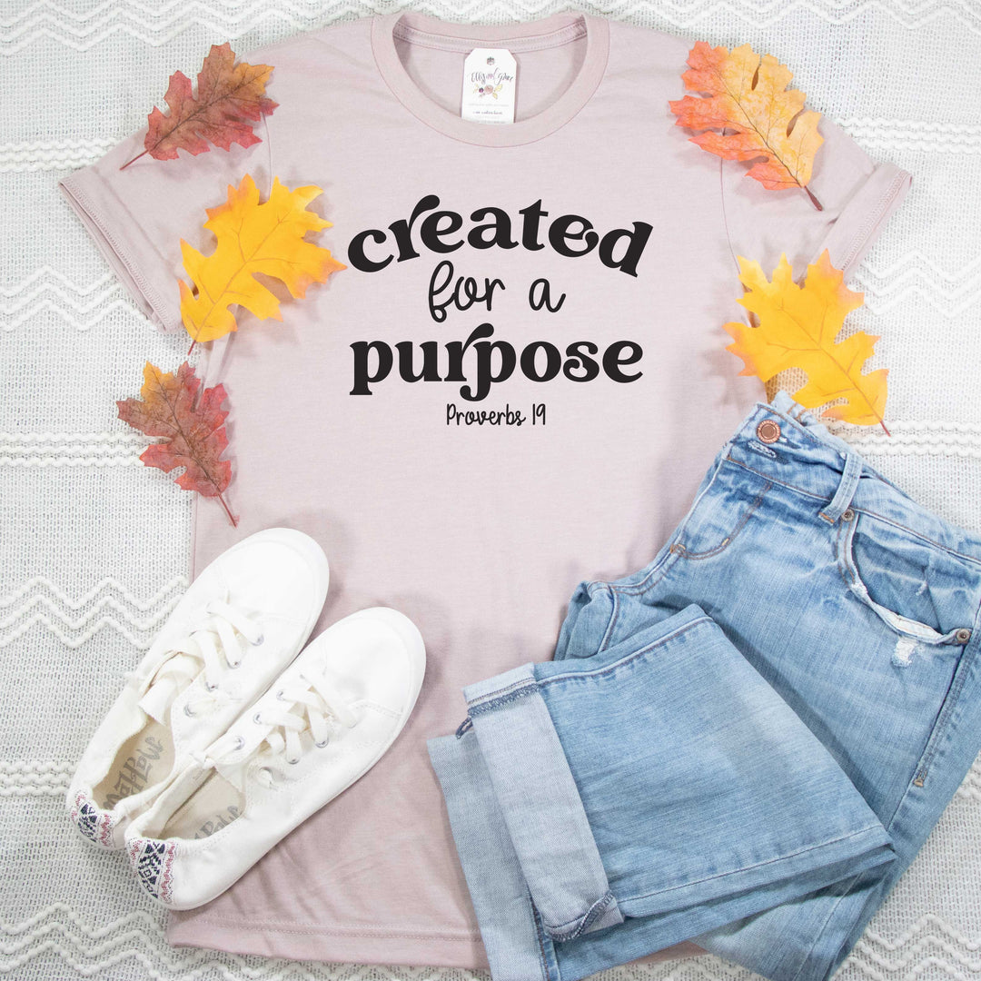 ellyandgrace 3001C Unisex XS / Heather Pink Gravel Created For a Purpose Fall Unisex Shirt