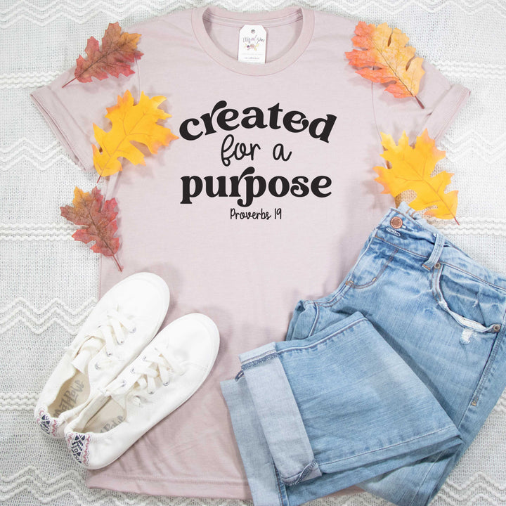 ellyandgrace 3001C Unisex XS / Heather Pink Gravel Created For a Purpose Fall Unisex Shirt