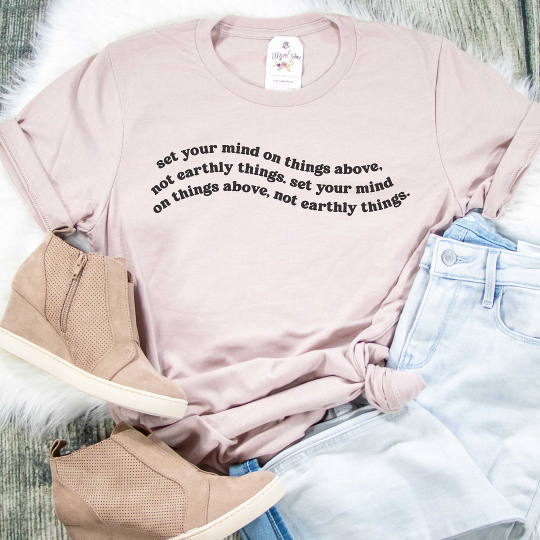 ellyandgrace 3001C Unisex XS / Heather Pink Gravel Set Your Mind Unisex Shirt