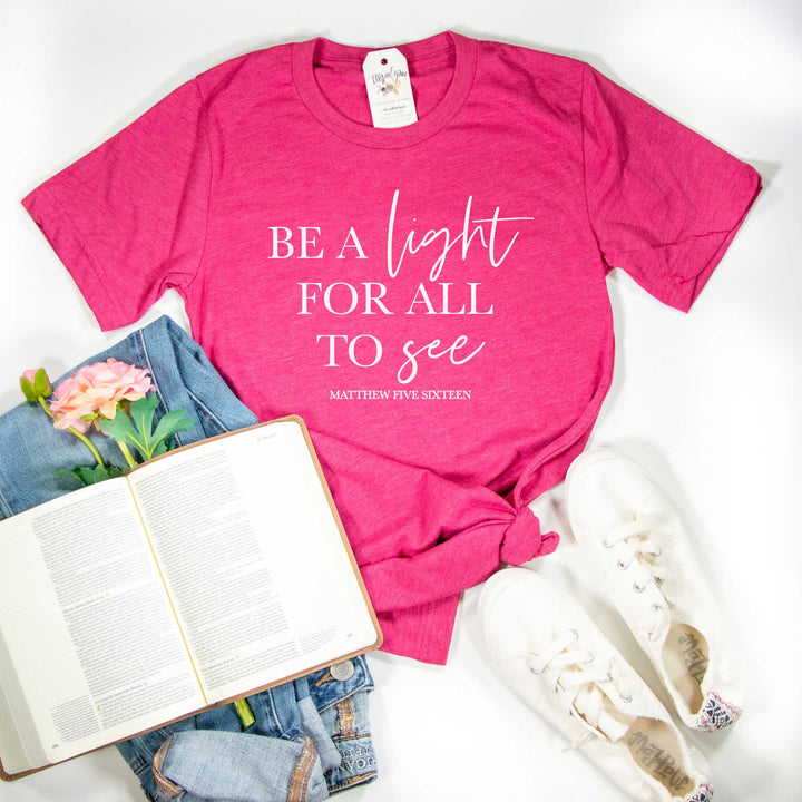 ellyandgrace 3001C Unisex XS / Heather Raspberry Be a Light for All to See Unisex Shirt