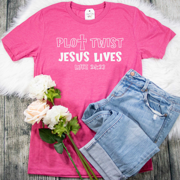 ellyandgrace 3001C Unisex XS / Heather Raspberry Cross Plot Twist Unisex Shirt