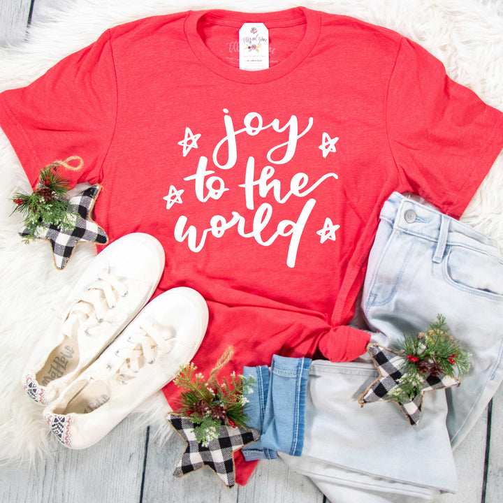 ellyandgrace 3001C Unisex XS / Heather Red Joy to The World Unisex Shirt