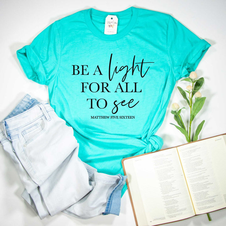 ellyandgrace 3001C Unisex XS / Heather Sea Green Be a Light for All to See Unisex Shirt