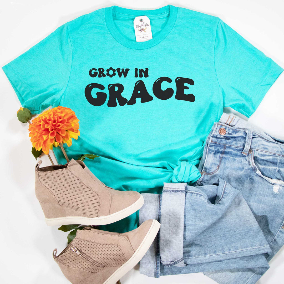 ellyandgrace 3001C Unisex XS / Heather Sea Green Grow in Grace Unisex Shirt