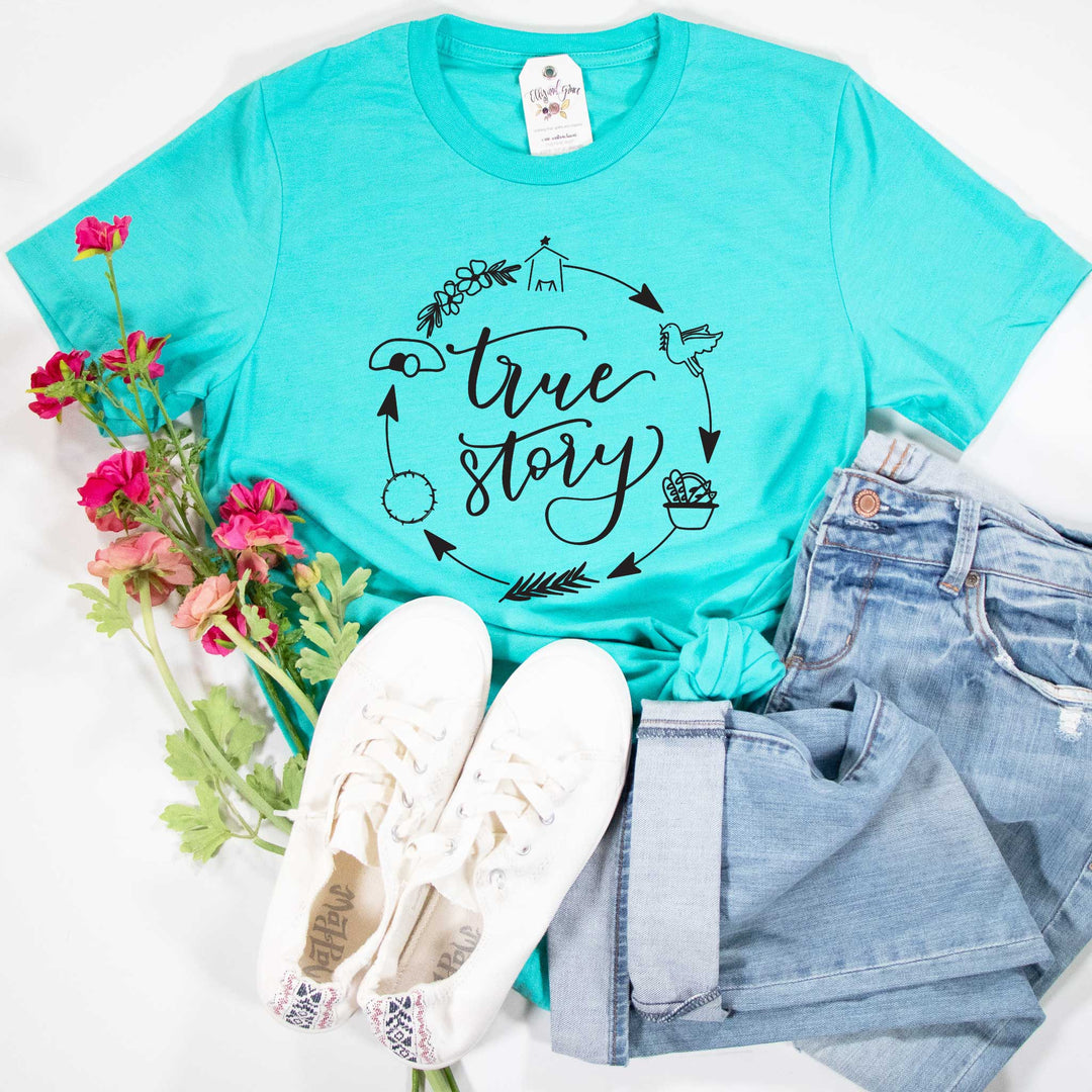 ellyandgrace 3001C Unisex XS / Heather Sea Green True Story Unisex Shirt