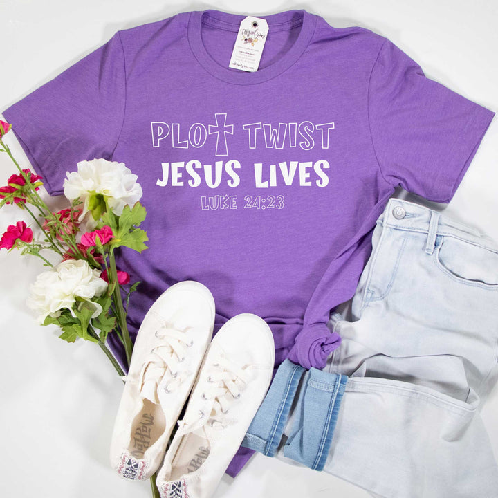 ellyandgrace 3001C Unisex XS / Heather Team Purple Cross Plot Twist Unisex Shirt