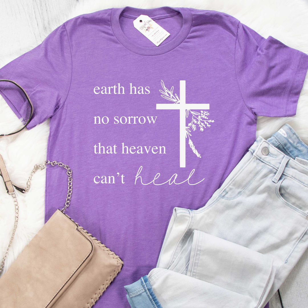 ellyandgrace 3001C Unisex XS / Heather Team Purple Earth has no Sorrow that Heaven Can’t Heal Unisex Shirt