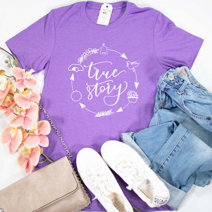 ellyandgrace 3001C Unisex XS / Heather Team Purple True Story Unisex Shirt