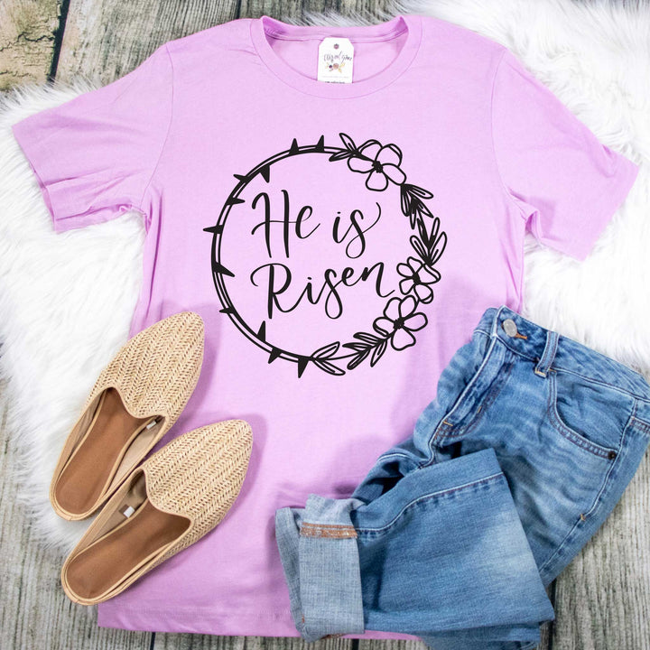 ellyandgrace 3001C Unisex XS / Lilac He is Risen Crown Unisex Shirt