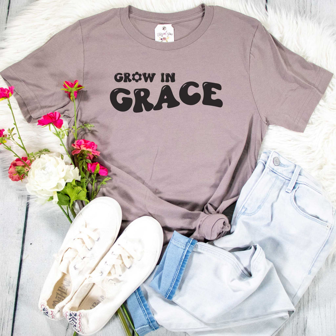 ellyandgrace 3001C Unisex XS / Pebble Grow in Grace Unisex Shirt