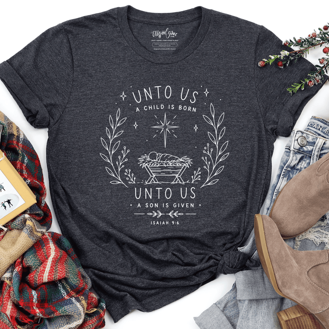 ellyandgrace 3001C Unto Us Unisex Shirt