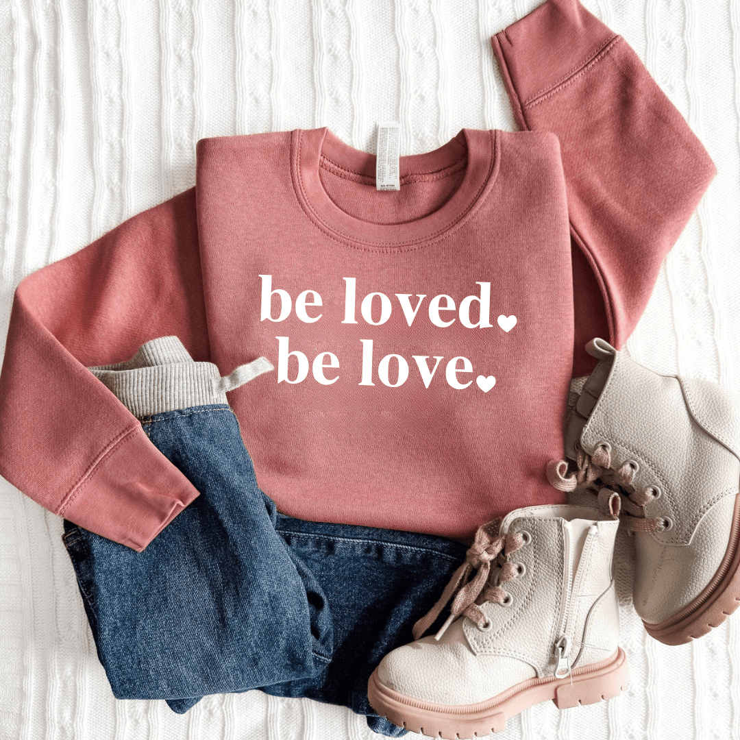 ellyandgrace 3317 Be Loved. Be Love. Unisex Youth Sweatshirt