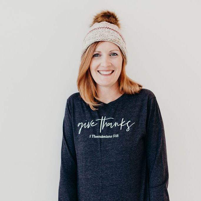 ellyandgrace 3501 Give Thanks Crew Longsleeve