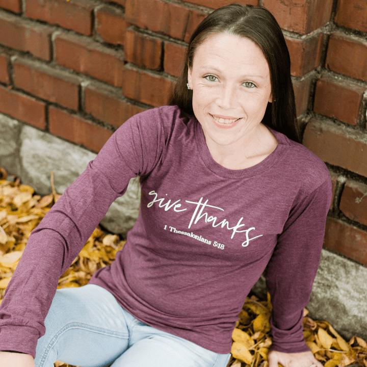 ellyandgrace 3501 Give Thanks Crew Longsleeve