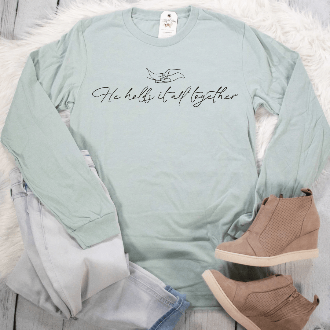 ellyandgrace 3501 He Holds It All Together Crew Longsleeve