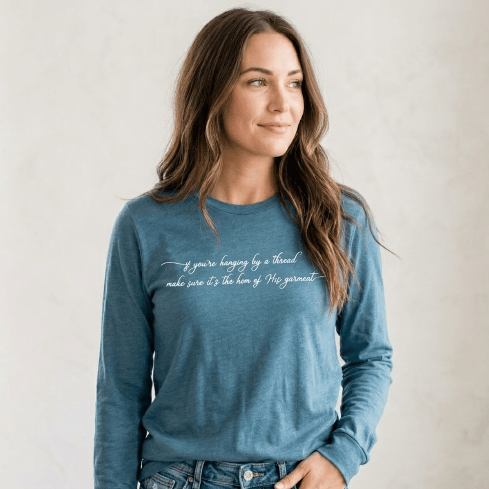 ellyandgrace 3501 If You're Hanging By A Thread Crew Longsleeve Shirt