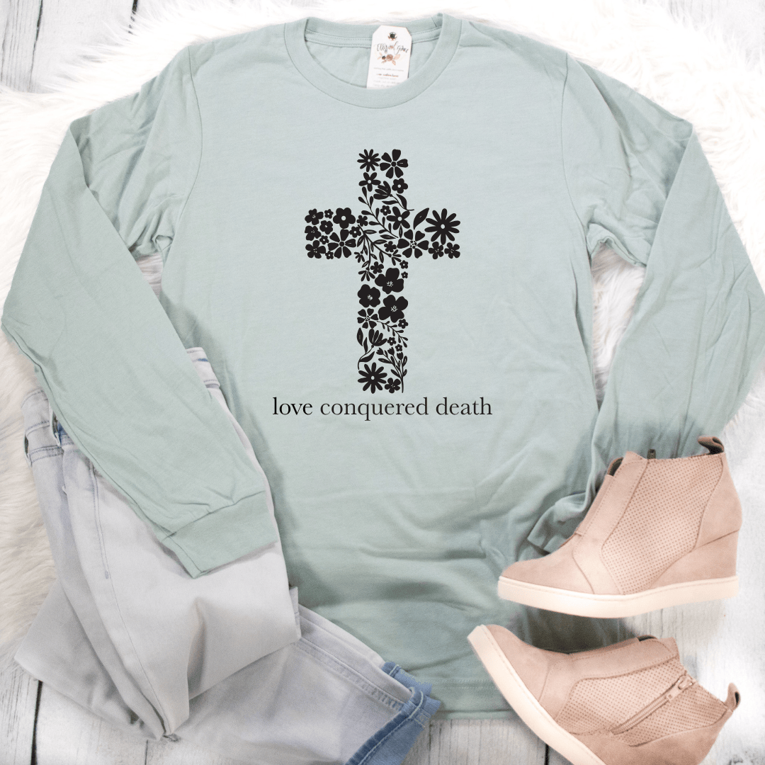 ellyandgrace 3501 Love Conquered Death Crew Longsleeve
