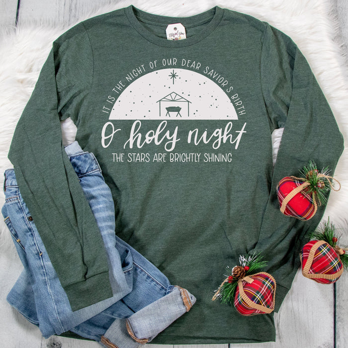 ellyandgrace 3501 O Holy Night Crew Longsleeve