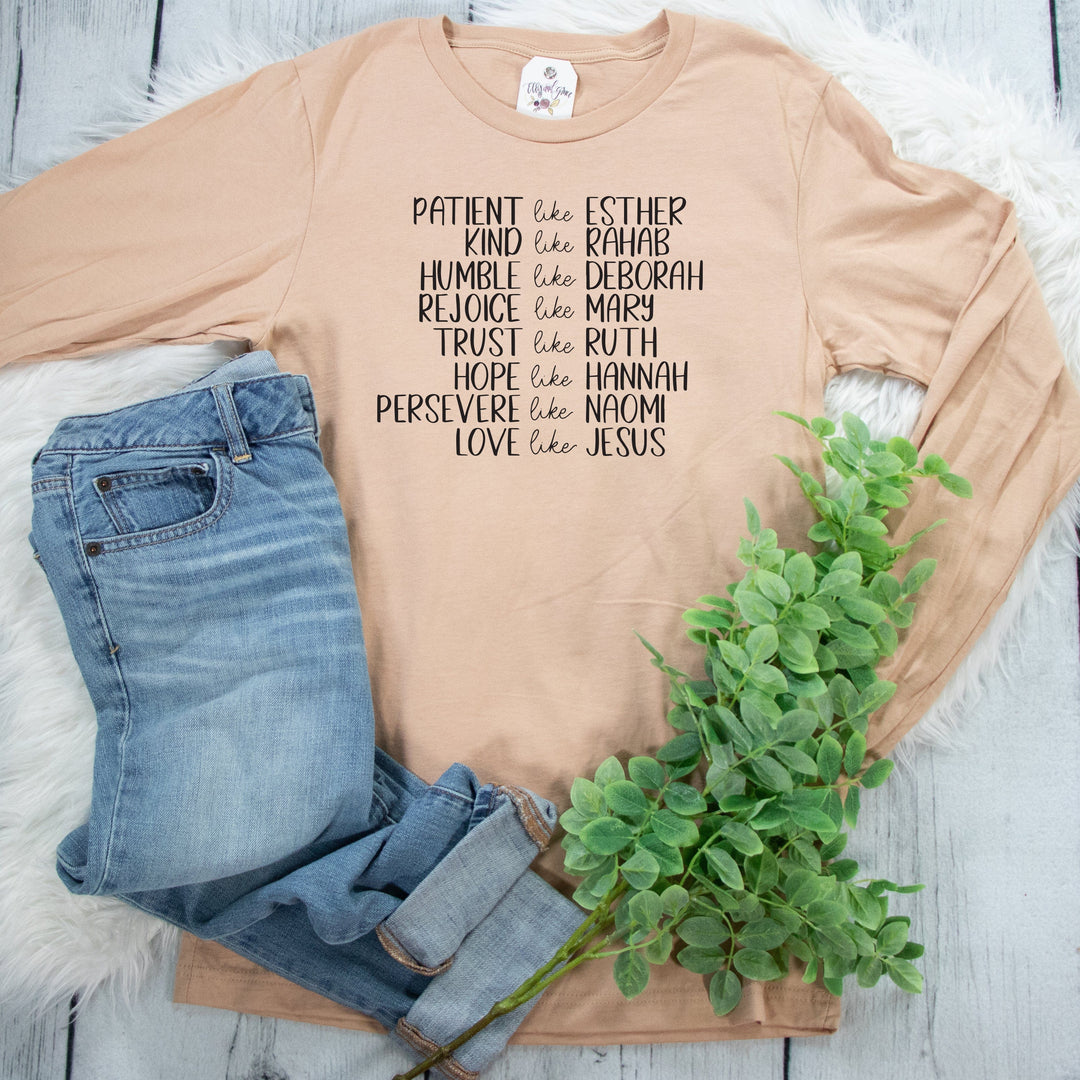 ellyandgrace 3501 Patient Like Esther Crew Longsleeve