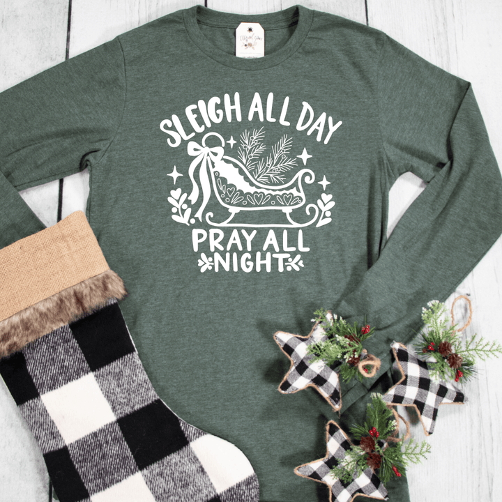 ellyandgrace 3501 Sleigh All Day Crew Longsleeve