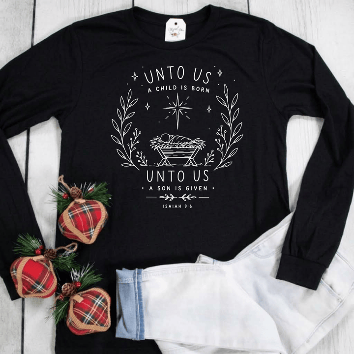 ellyandgrace 3501 Unto Us Crew Longsleeve