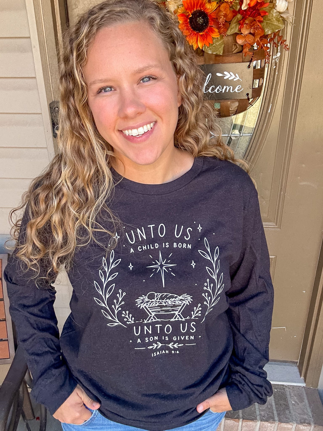 ellyandgrace 3501 Unto Us Crew Longsleeve