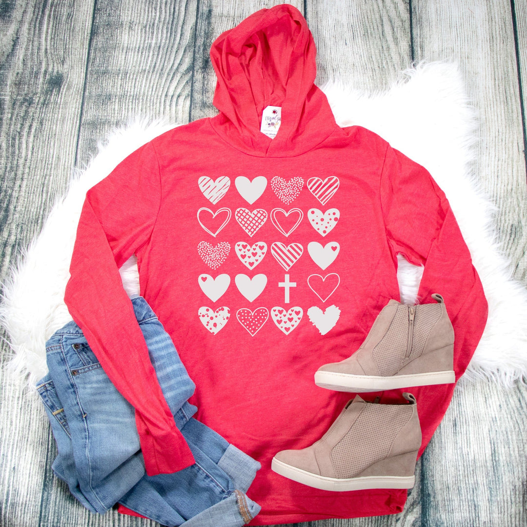 ellyandgrace 3512 Hearts & Cross T-Shirt Hoodie