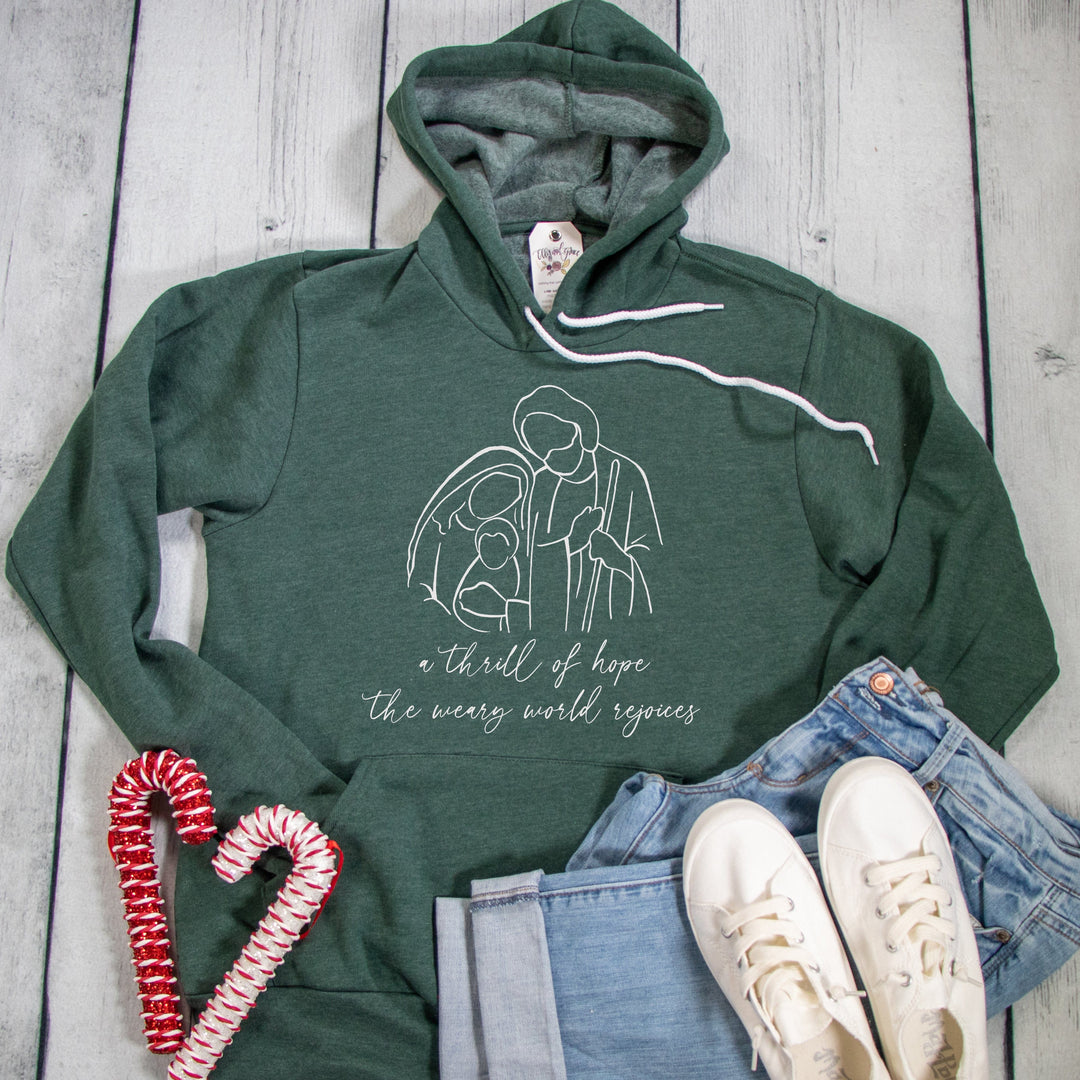 ellyandgrace 3719 A Thrill of Hope NEW Premium Fleece Hoodie