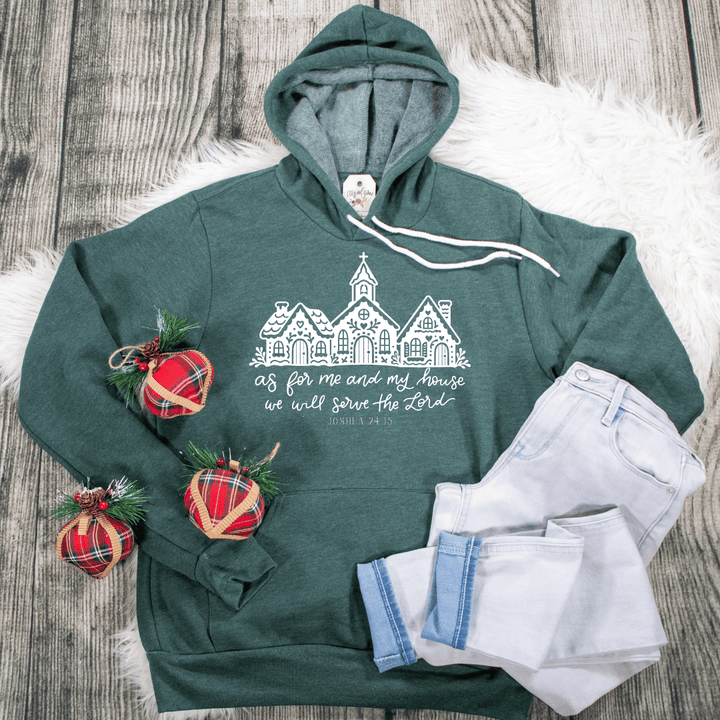 ellyandgrace 3719 As For Me And My House Premium Fleece Hoodie