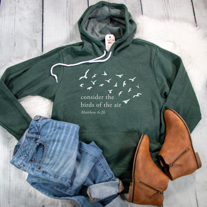 ellyandgrace 3719 Consider The Birds Of The Air Premium Fleece Hoodie