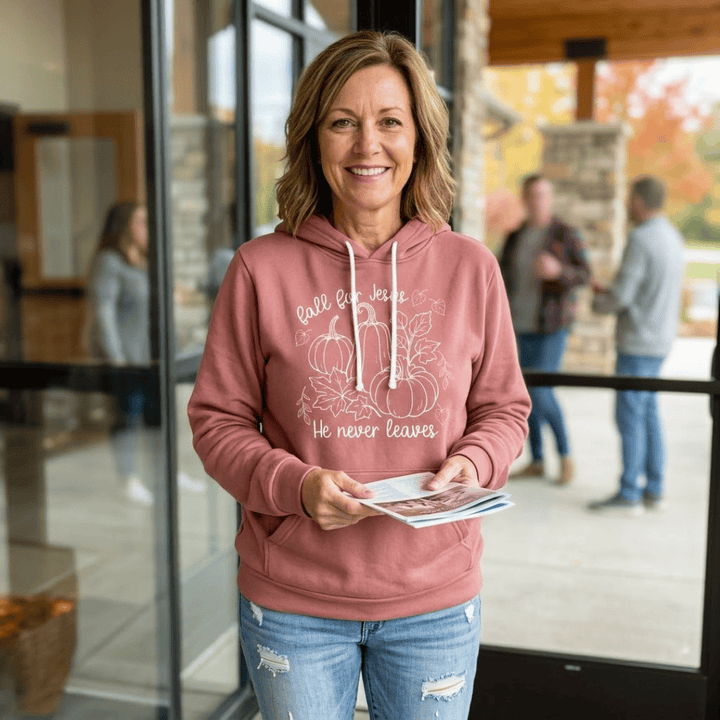 ellyandgrace 3719 Fall For Jesus Premium Fleece Hoodie