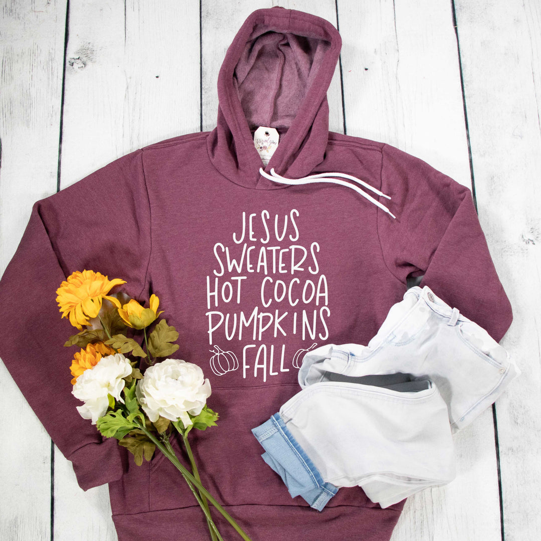 ellyandgrace 3719 Fall Things Premium Fleece Hoodie