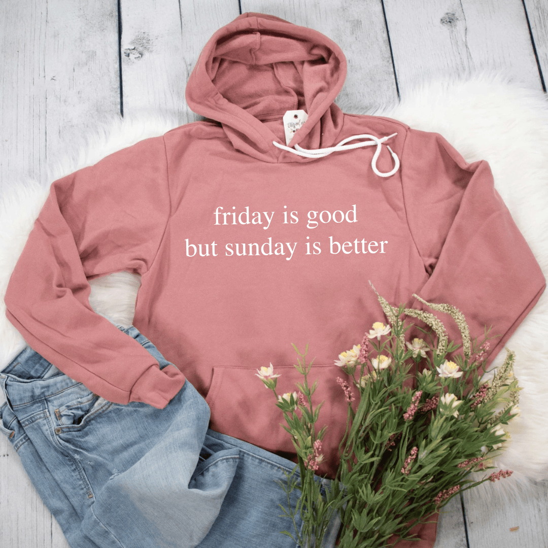 ellyandgrace 3719 Friday is Good Premium Fleece Hoodie