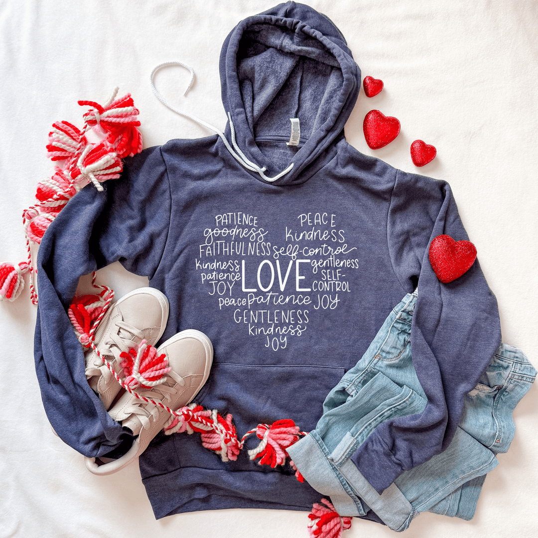 ellyandgrace 3719 Fruit Of The Spirit Heart Premium Fleece Hoodie