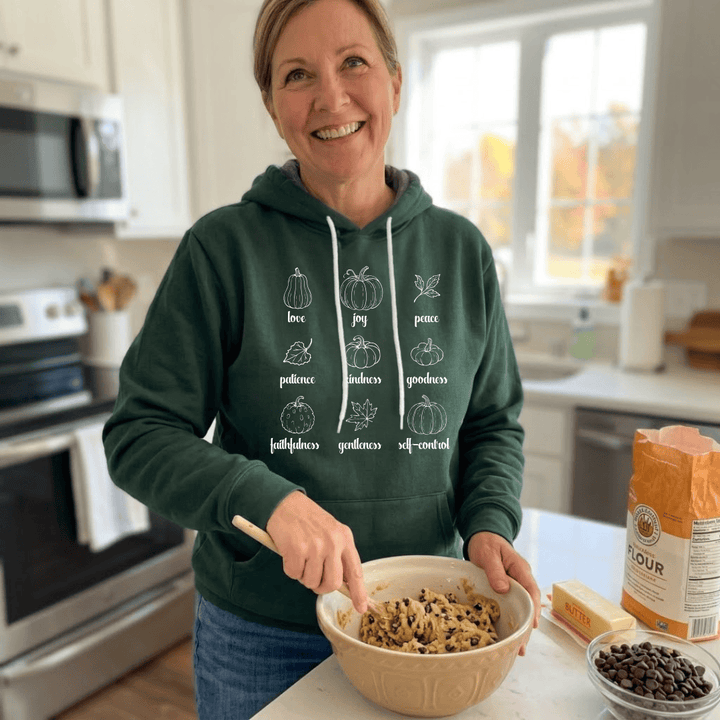 ellyandgrace 3719 Fruit Of The Spirit Pumpkins Premium Fleece Hoodie