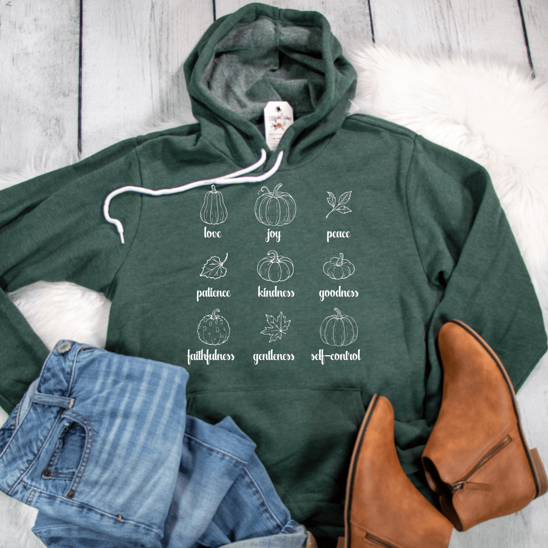ellyandgrace 3719 Fruit Of The Spirit Pumpkins Premium Fleece Hoodie