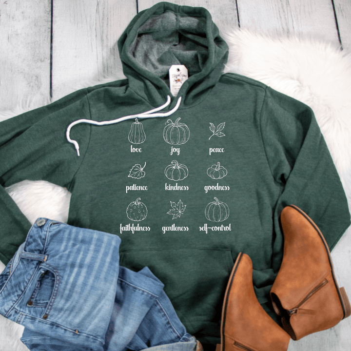 ellyandgrace 3719 Fruit Of The Spirit Pumpkins Premium Fleece Hoodie