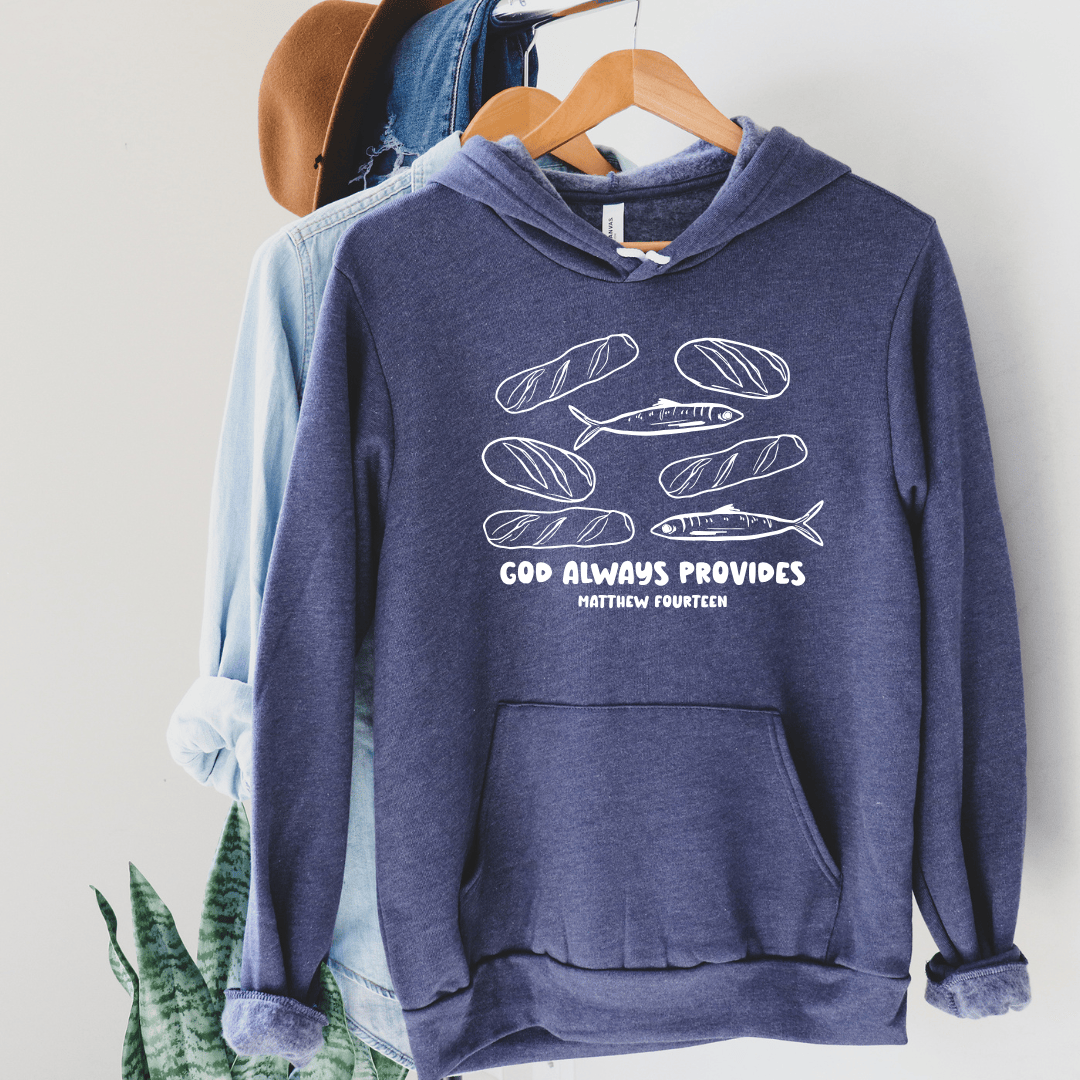 ellyandgrace 3719 God Always Provides Premium Fleece Hoodie