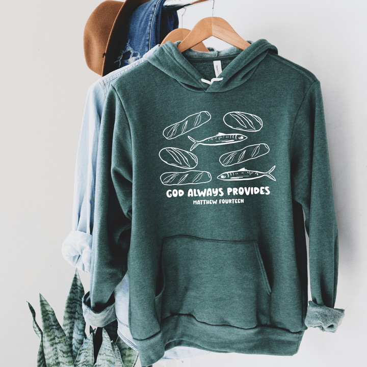 ellyandgrace 3719 God Always Provides Premium Fleece Hoodie