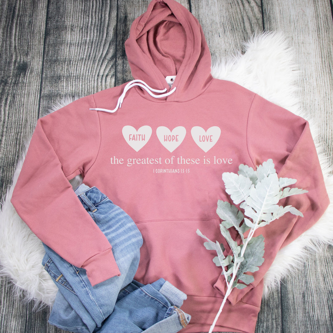 ellyandgrace 3719 Greatest Of These Is Love Premium Fleece Hoodie