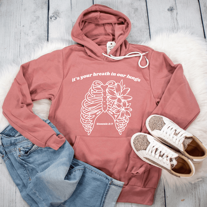 ellyandgrace 3719 It's Your Breath in Our Lungs Premium Fleece Hoodie