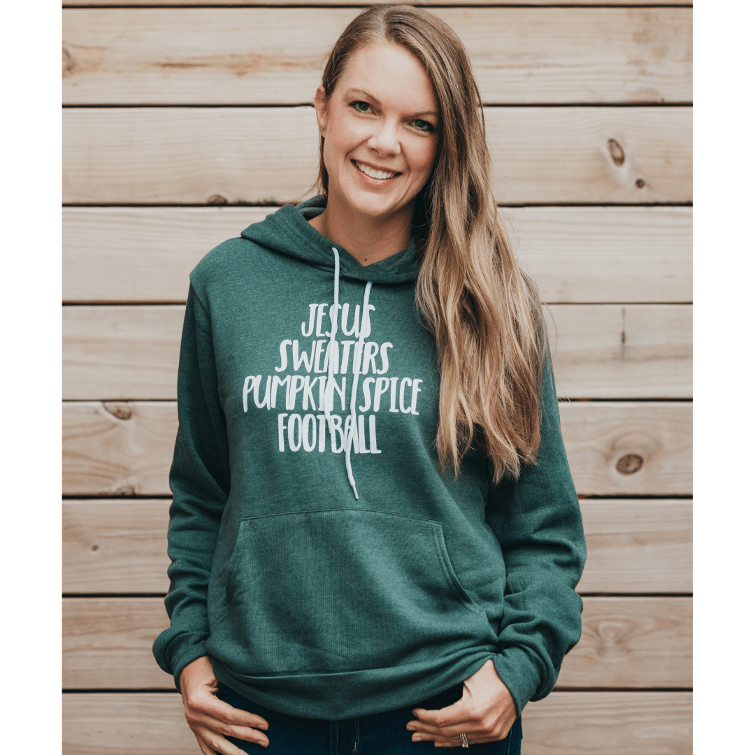 Jesus Sweaters Pumpkin Spice Football Premium Fleece Hoodie