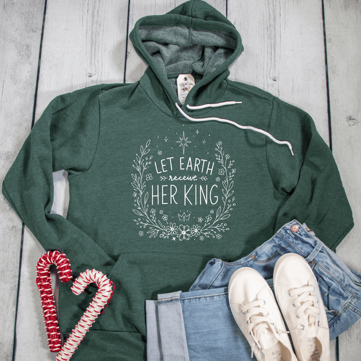 ellyandgrace 3719 Let Earth Receive Her King Premium Fleece Hoodie