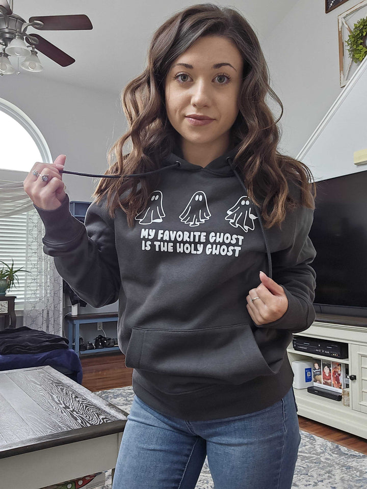 ellyandgrace 3719 My Favorite Ghost Is The Holy Ghost NEW Fall Premium Fleece Hoodie