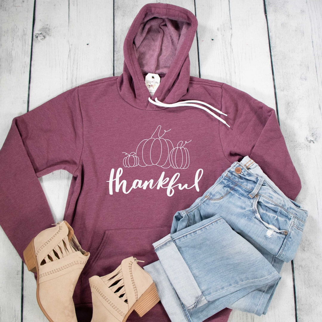 ellyandgrace 3719 Thankful Pumpkins Premium Fleece Hoodie