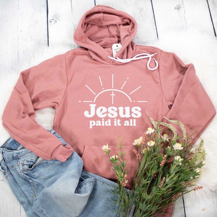 ellyandgrace 3719 Unisex Small / Mauve Jesus Paid it All Premium Fleece Hoodie