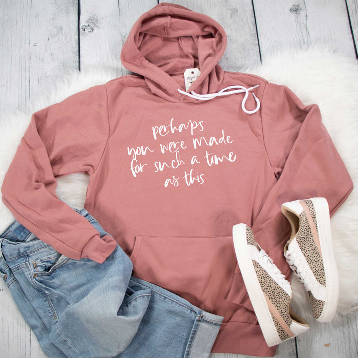ellyandgrace 3719 Unisex Small / Mauve Perhaps You Were Made for Such a Time as This Premium Fleece Hoodie