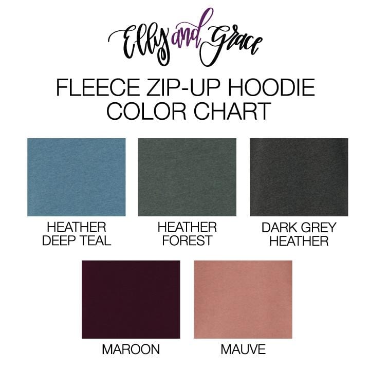 ellyandgrace 3739F Cross Premium Fleece Zip Up Hoodie