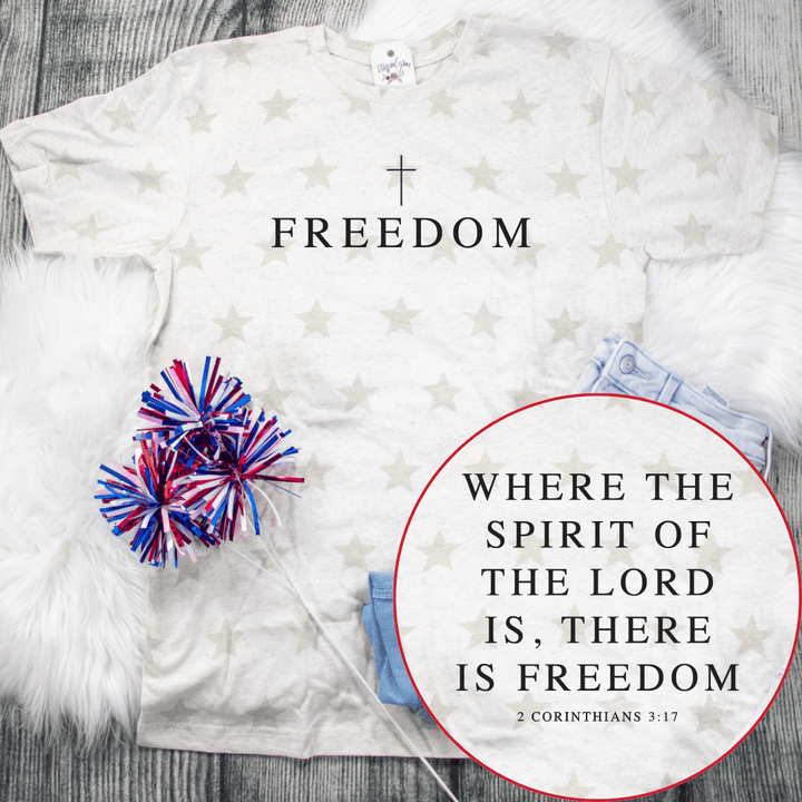ellyandgrace 3929 Freedom Unisex Star Tee